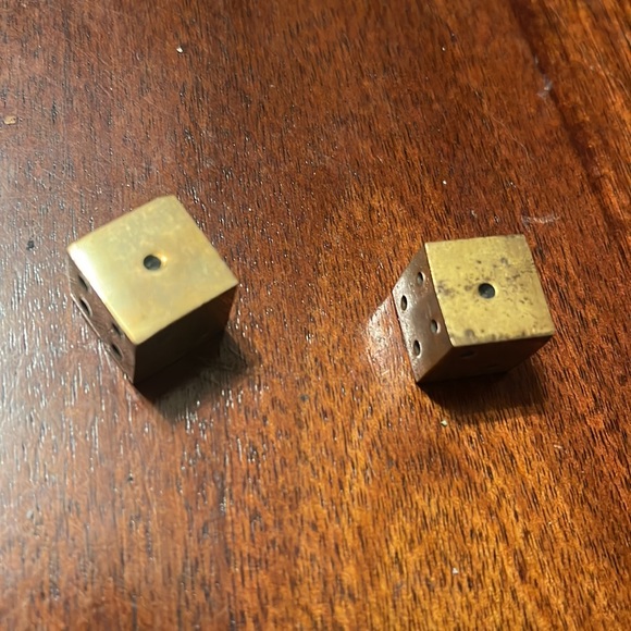 Vintage Brass Dice Pop Art heavy brass - Picture 3 of 3